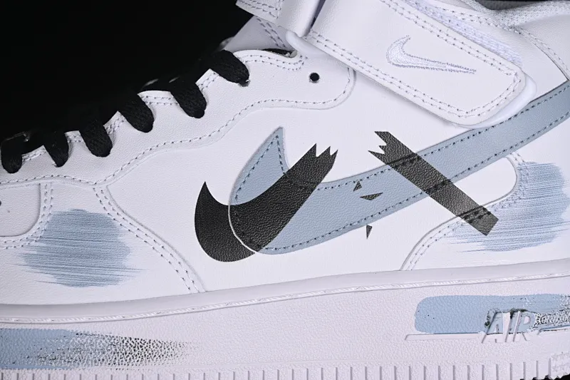 All categories Nk Air Force 1 Air Force series Nk Air Force 1 Mid Air Force mid-top Nk Air Force 1 Mid Hand-painted Fractured Three-hook shadow Inkjet painting Air Force 1 strap mid-top casual sneakers CW2289-111